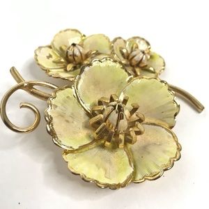 Signed Vintage Brooch Bottecelli Flower Floral Pin